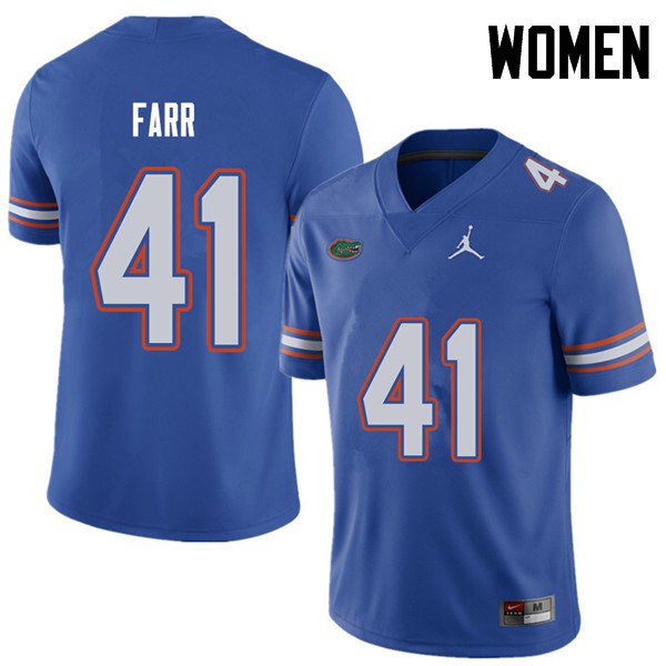 Jordan Brand Women #41 Ryan Farr Florida Gators College Football Jerseys Royal
